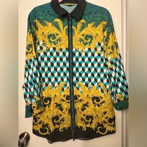 Men’s Versace jeans Stylish Geometric Patterned button up shirt Jacket large